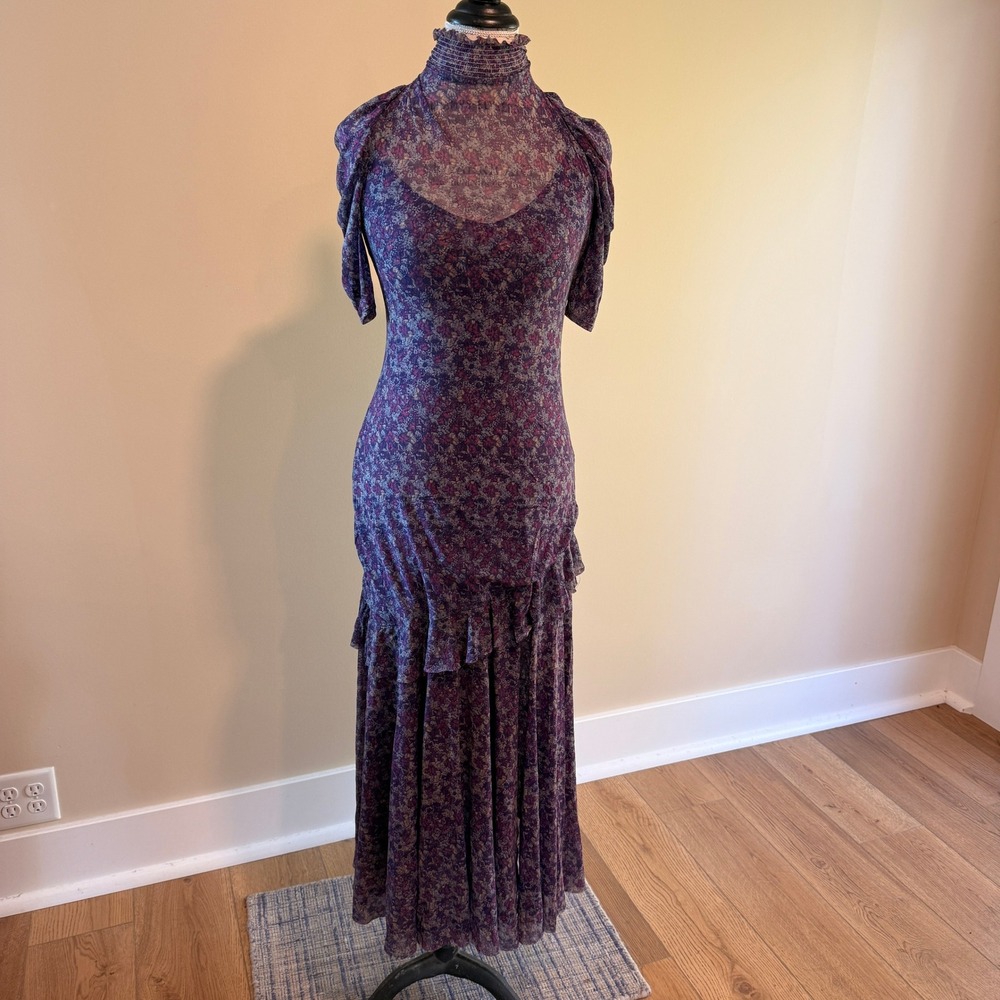 Free People Women's Purple‎ Sentimental Mood Maxi Dress Size S